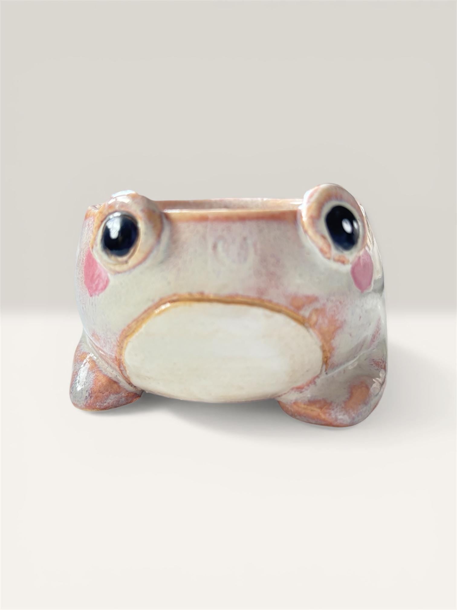 Grumpy Frog Espresso Cup – Funny Cute Frog Mug Handmade – Cottagecore Gift for Frog Lovers – Small Coffee Cup – Unique Ceramic Mug