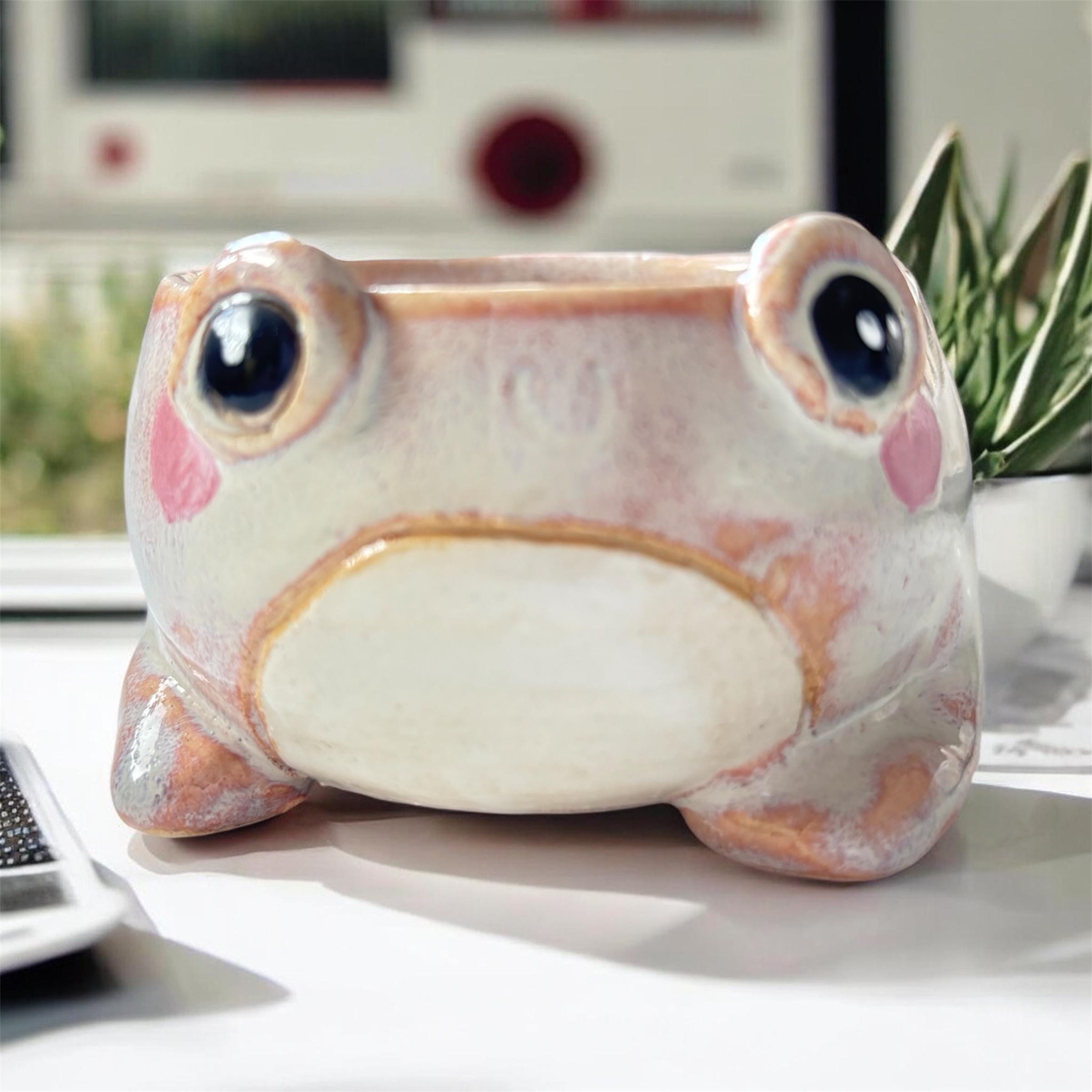 Grumpy Frog Espresso Cup – Funny Cute Frog Mug Handmade – Cottagecore Gift for Frog Lovers – Small Coffee Cup – Unique Ceramic Mug