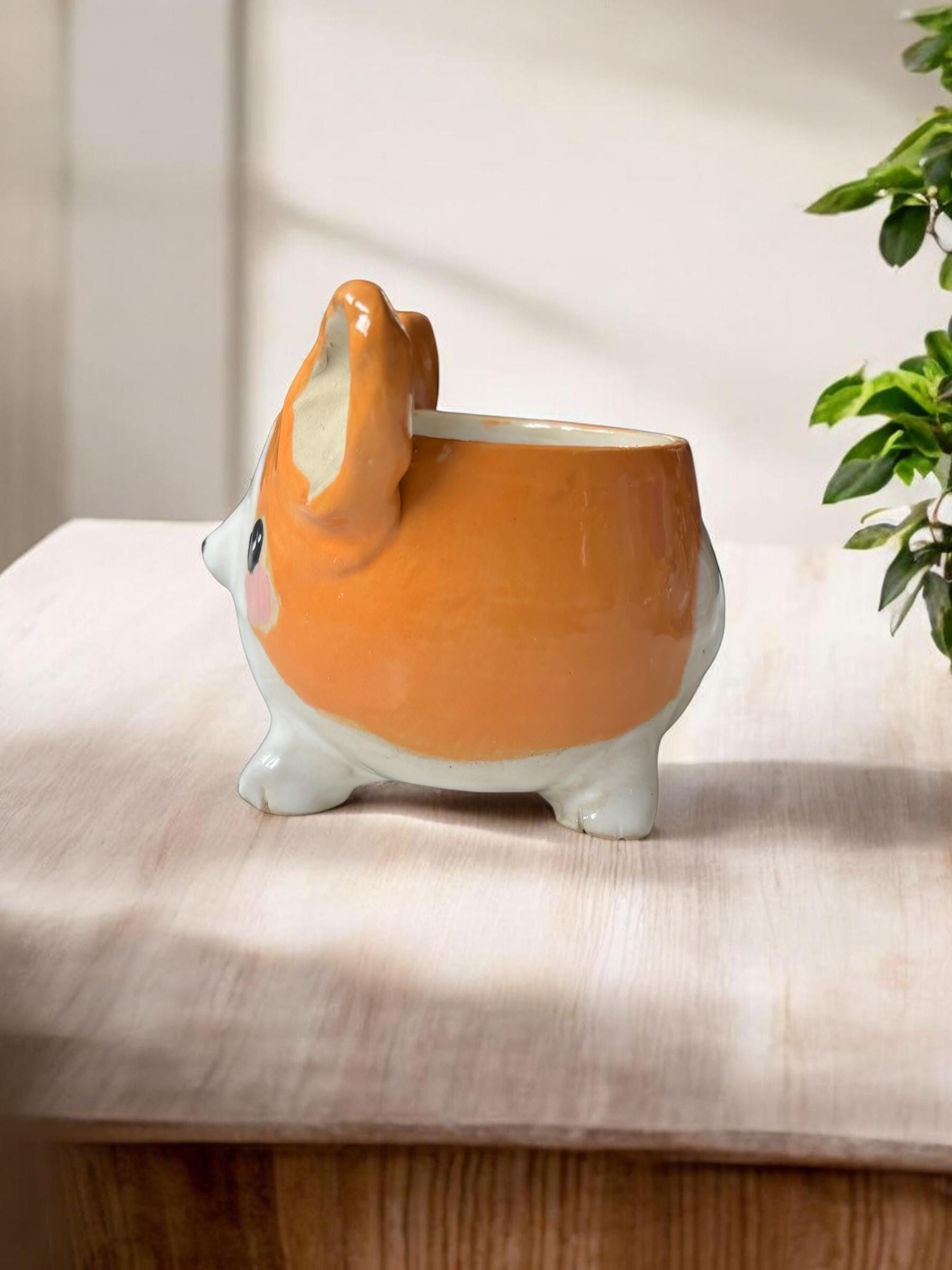 Grande tasse corgi faite main – Mug céramique artisanal – Tasse kawaii chien – Mug mignon pour café – Idée cadeau originale