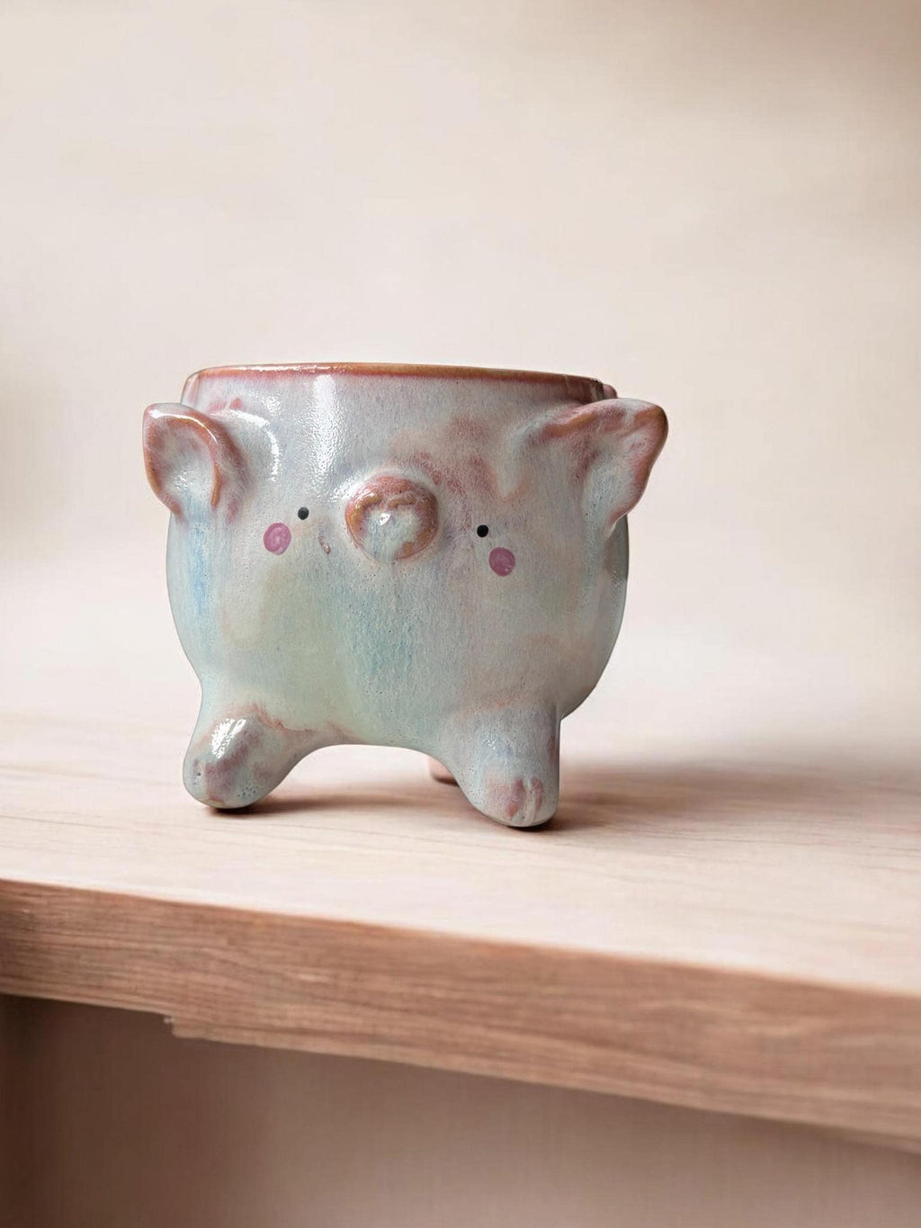 Grande tasse cochon ailé faite main – Mug céramique artisanal – Tasse kawaii cochon volant – Mug mignon – Idée cadeau originale