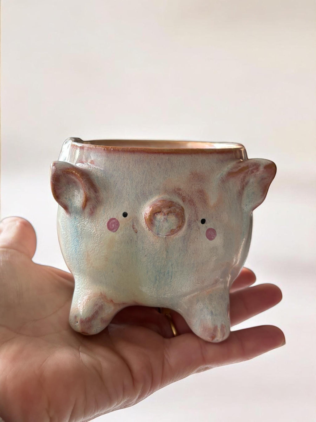 Grande tasse cochon ailé faite main – Mug céramique artisanal – Tasse kawaii cochon volant – Mug mignon – Idée cadeau originale
