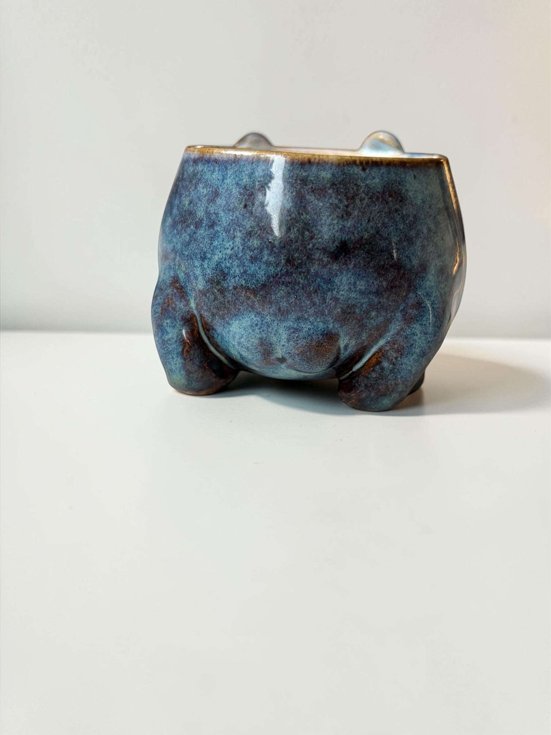 Tasse espresso grenouille grumpy faite main- Mug céramique artisanal - petite tasse kawaii pour café - idée cadeau original