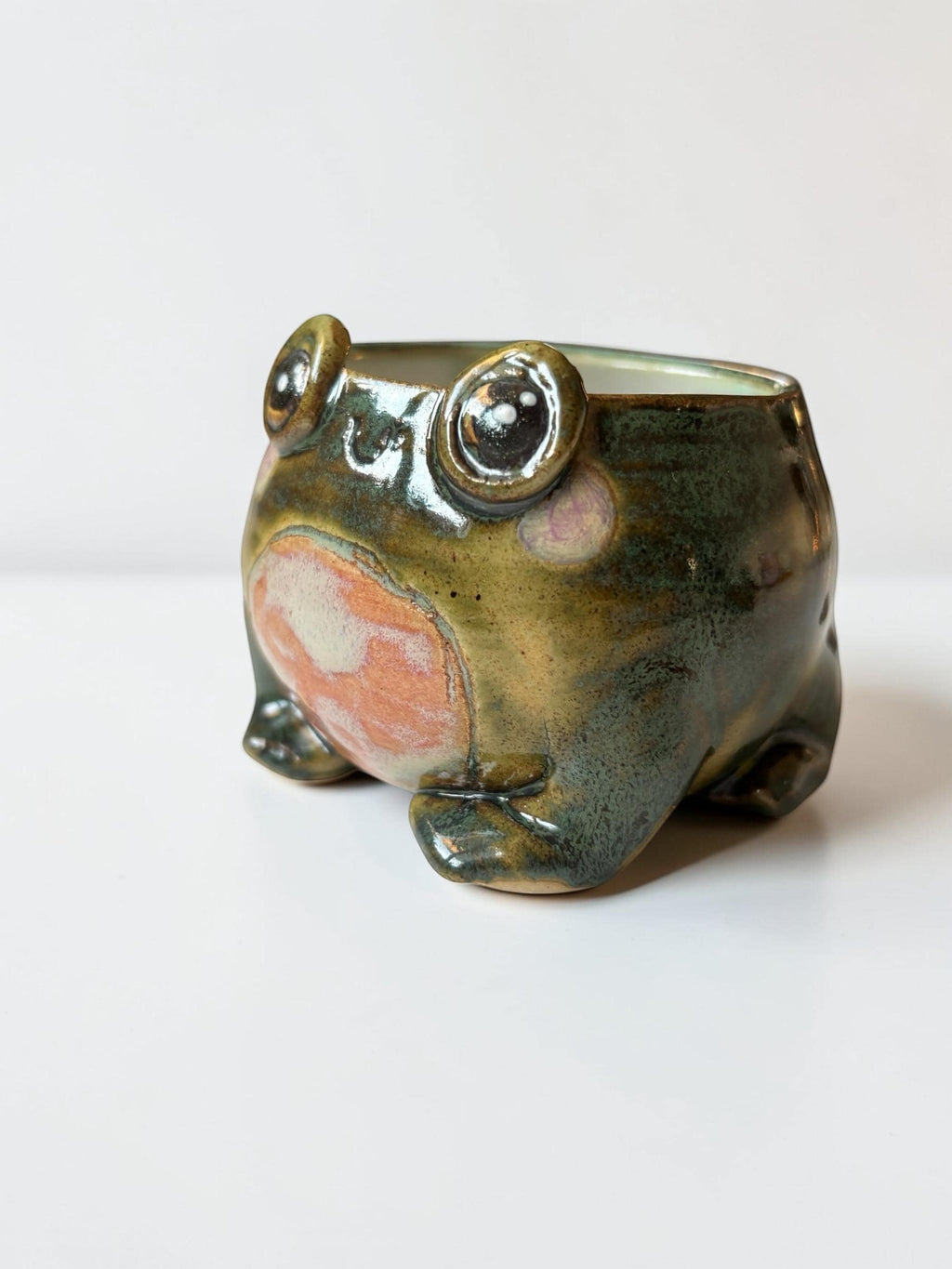 Tasse espresso grenouille HAPPY faite main- Mug céramique artisanal - petite tasse kawaii pour café - idée cadeau original