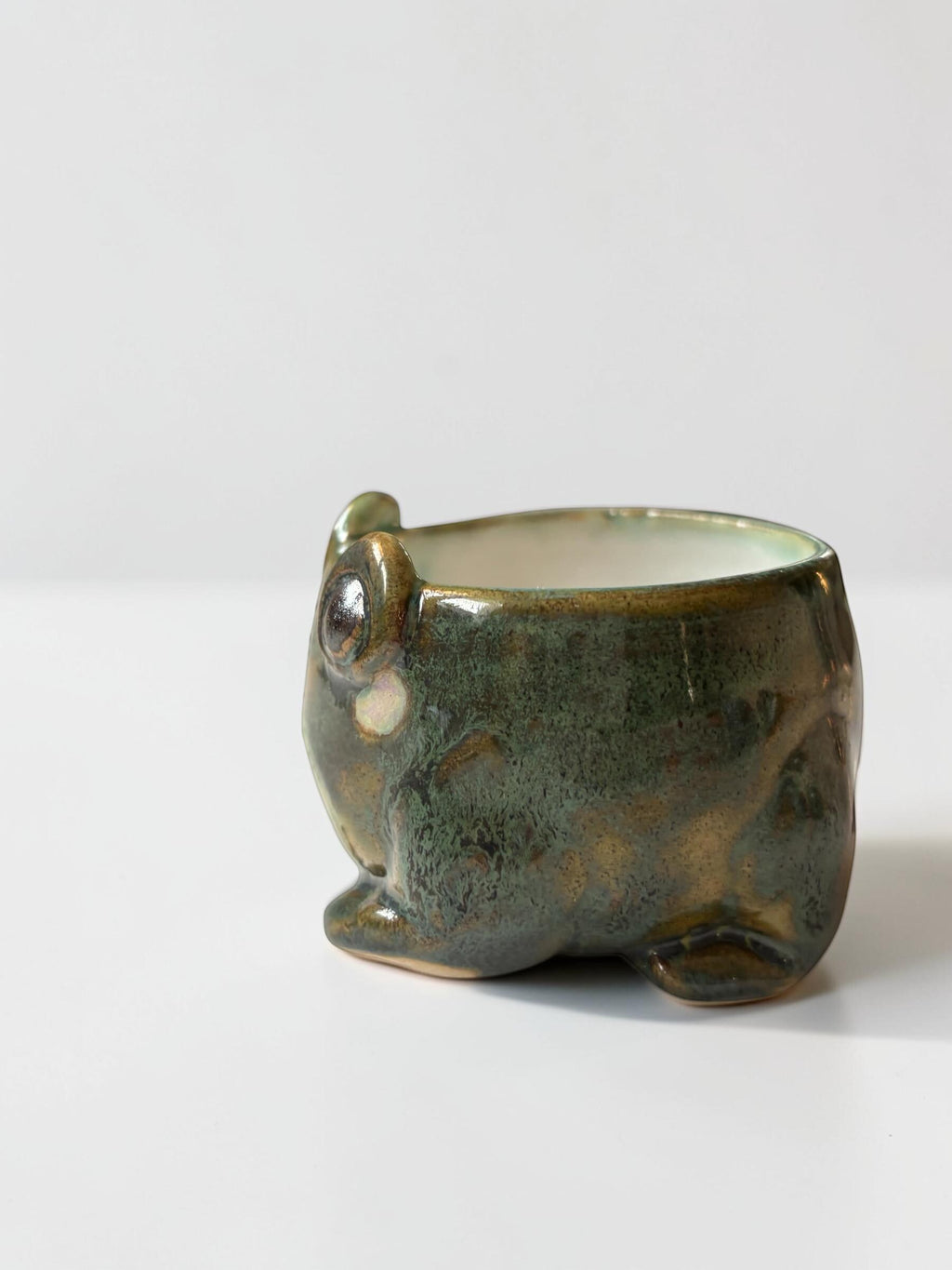 Tasse espresso grenouille grumpy faite main- Mug céramique artisanal - petite tasse kawaii pour café - idée cadeau original