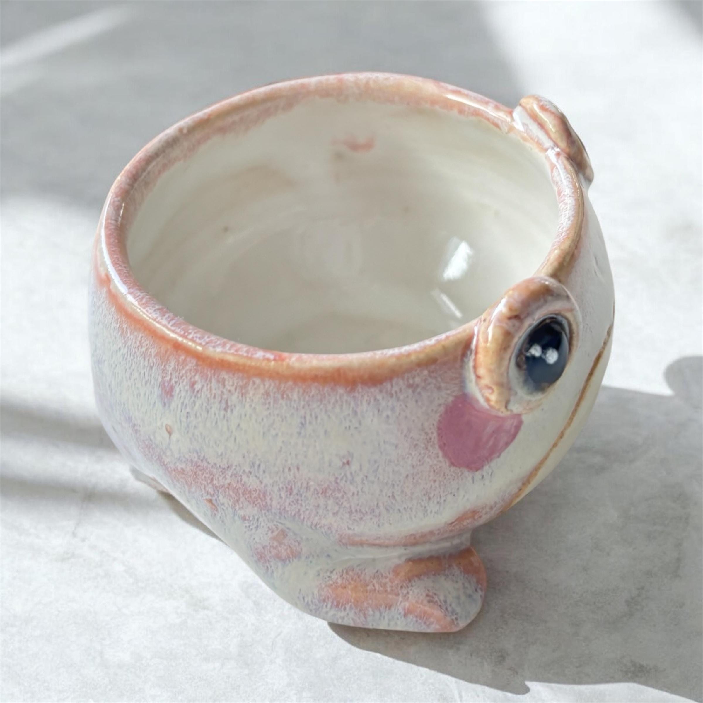Grumpy Frog Espresso Cup – Funny Cute Frog Mug Handmade – Cottagecore Gift for Frog Lovers – Small Coffee Cup – Unique Ceramic Mug