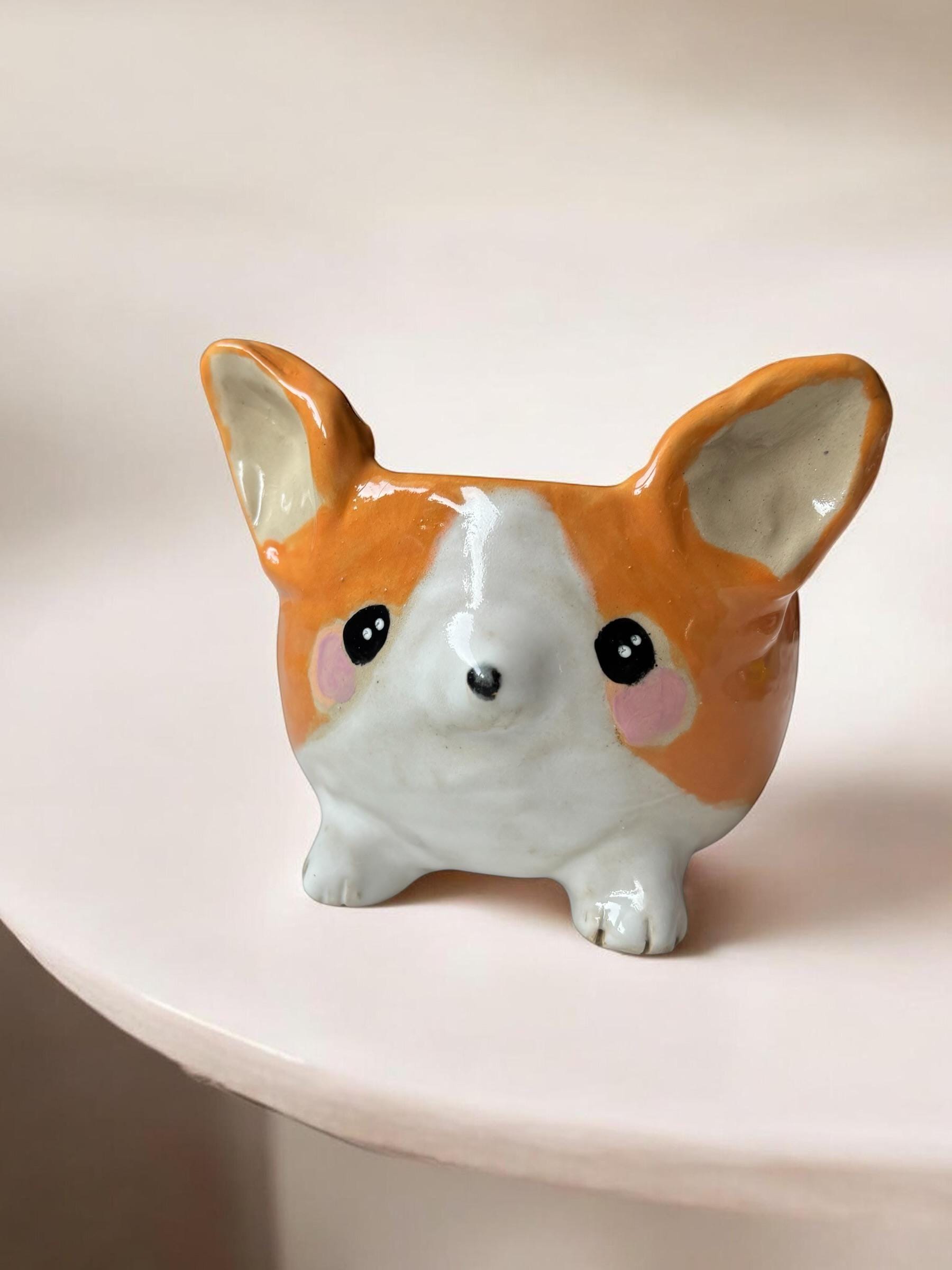 Grande tasse corgi faite main – Mug céramique artisanal – Tasse kawaii chien – Mug mignon pour café – Idée cadeau originale