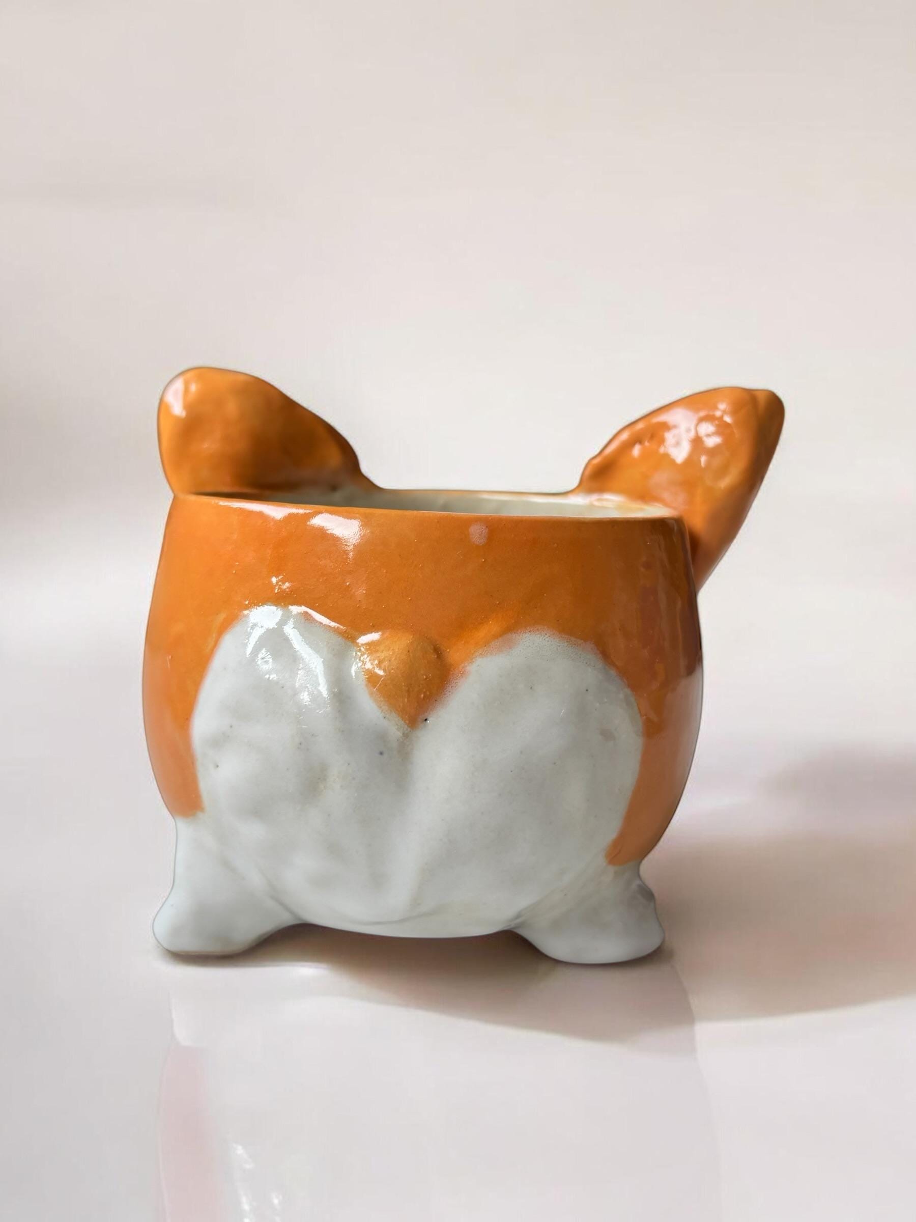 Grande tasse corgi faite main – Mug céramique artisanal – Tasse kawaii chien – Mug mignon pour café – Idée cadeau originale