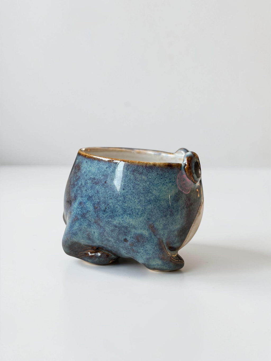 Tasse espresso grenouille grumpy faite main- Mug céramique artisanal - petite tasse kawaii pour café - idée cadeau original