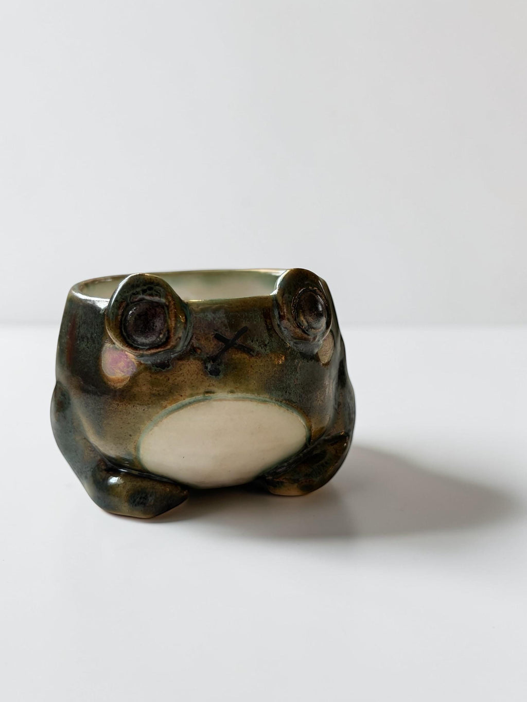 Tasse espresso grenouille grumpy faite main- Mug céramique artisanal - petite tasse kawaii pour café - idée cadeau original